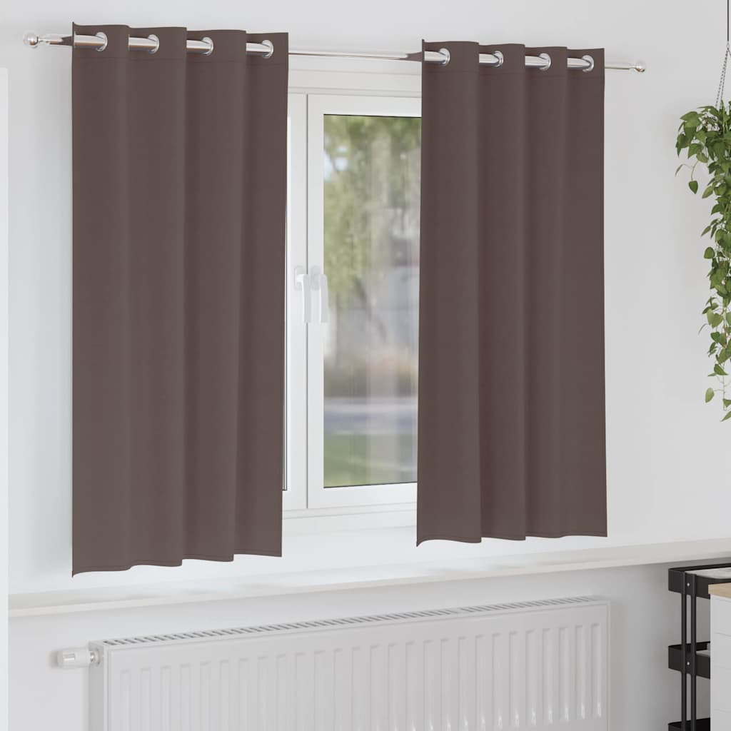 Verdunkelungs-Vorhänge mit Ringen 2 pcs Beige 140 x 140 cm
