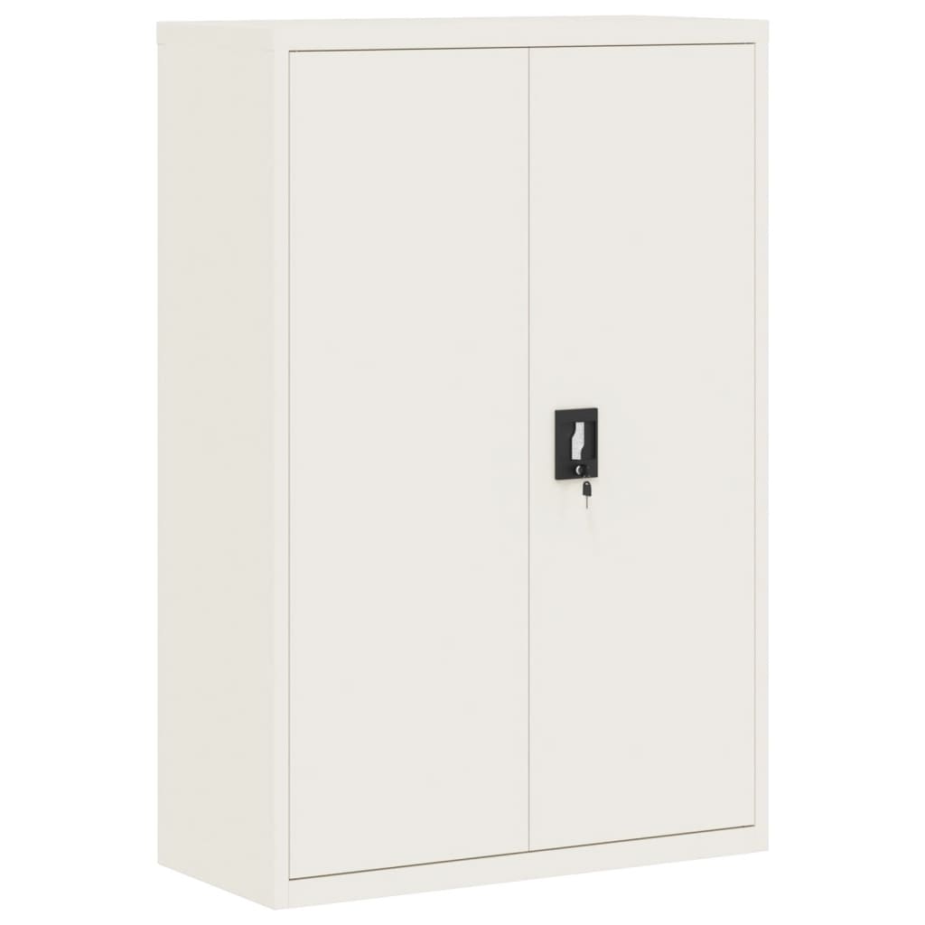 Aktenschrank mit 2 Türen Grau 90 cm Stahl