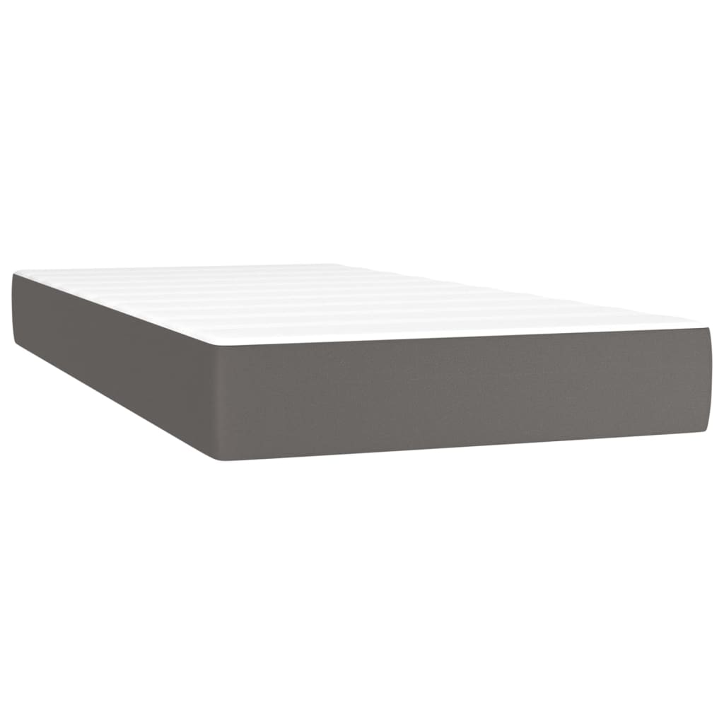 Taschenfederkernmatratze Mittel Schwarz 80x200x20 cm Kunstleder