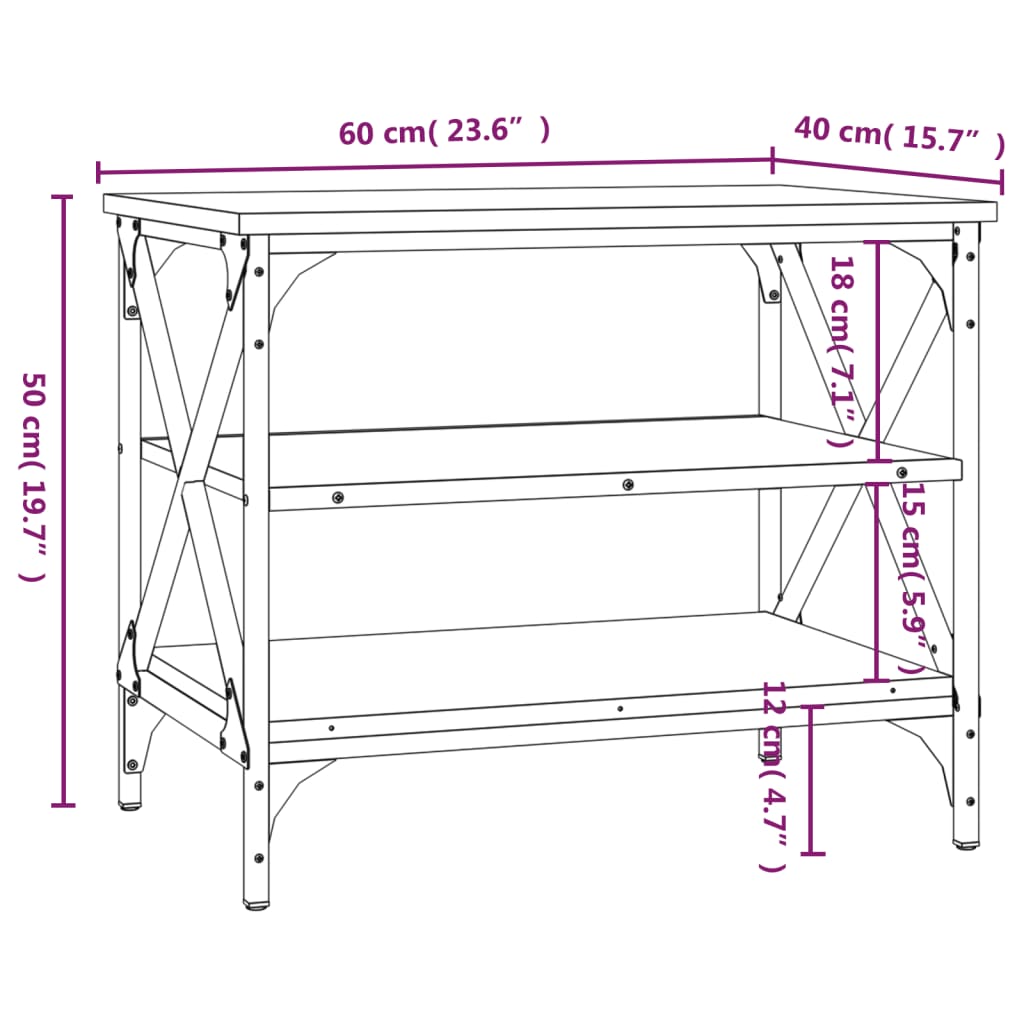 Beistelltisch Schwarz 40x42x50 cm Holzwerkstoff