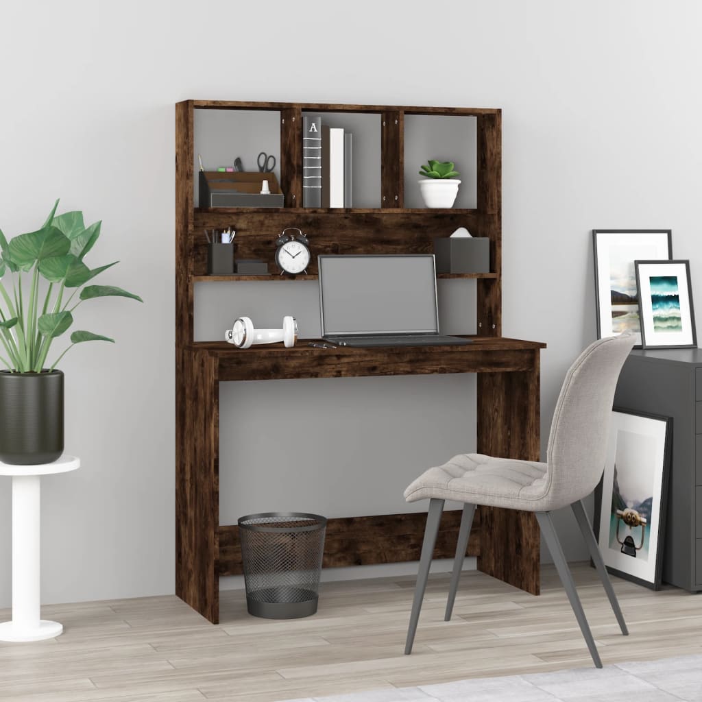 Schreibtisch mit Regal Weiß 102x45x148 cm Holzwerkstoff
