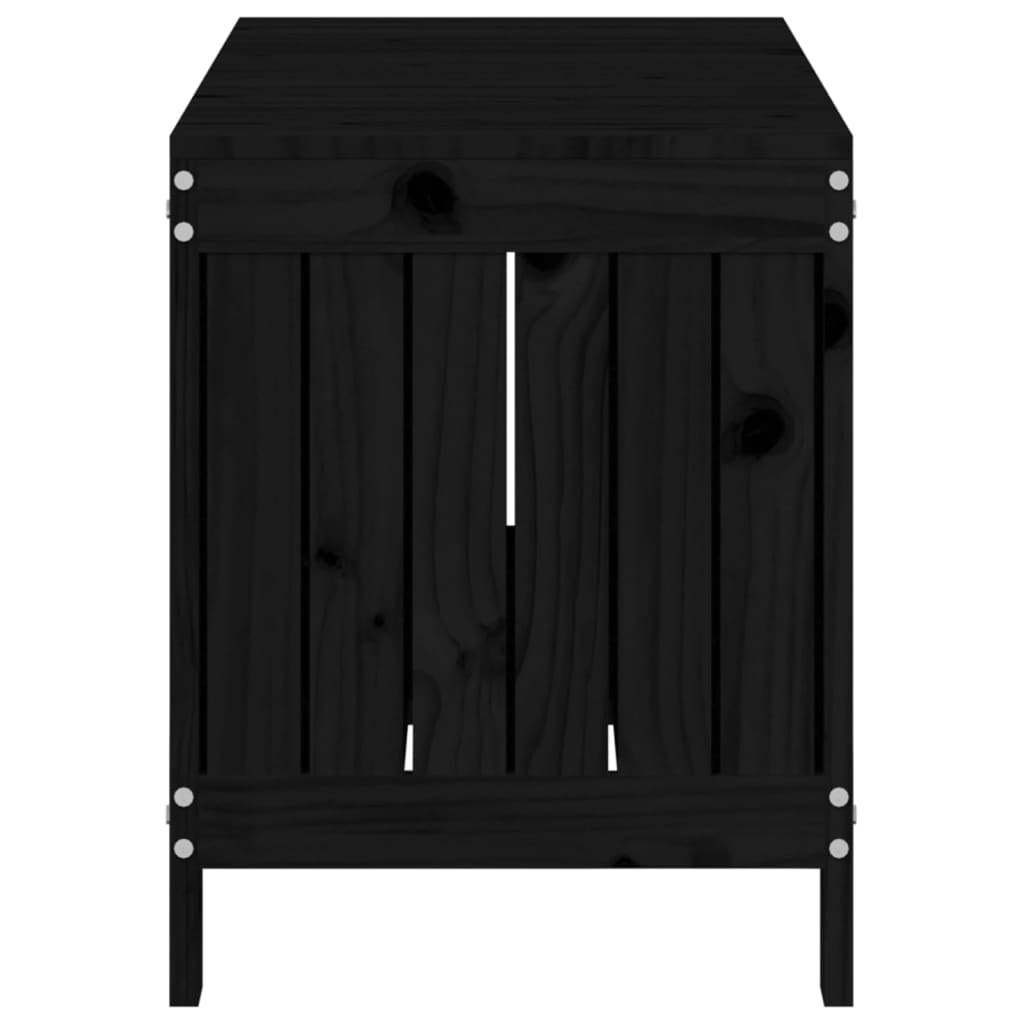 Gartentruhe Grau 76x42,5x54 cm Massivholz Kiefer