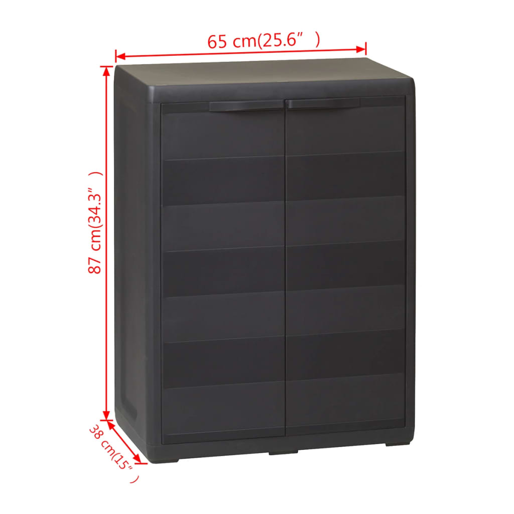 Gartenschrank mit 4 Böden Schwarz