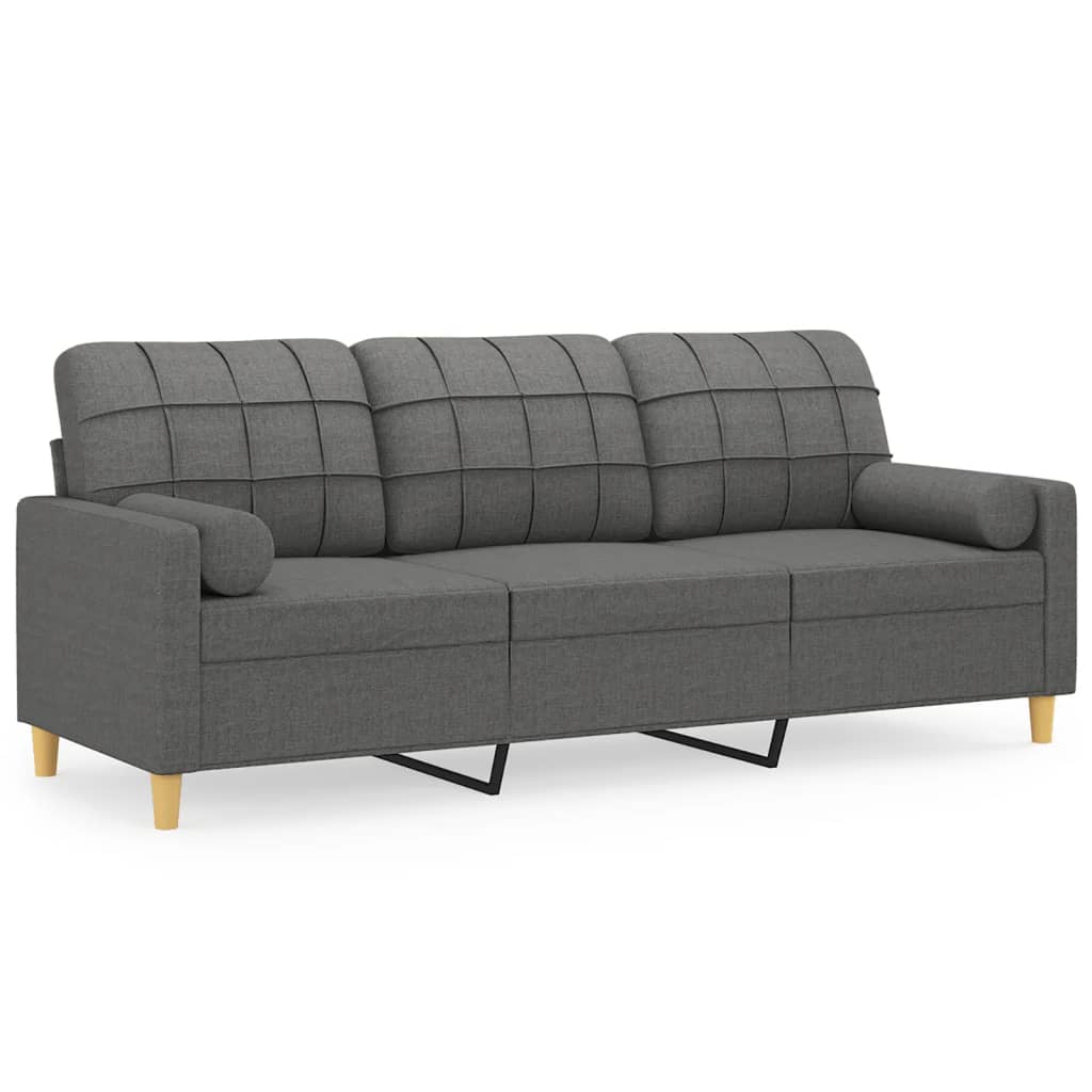 2-Sitzer-Sofa mit Zierkissen Braun 120 cm Stoff