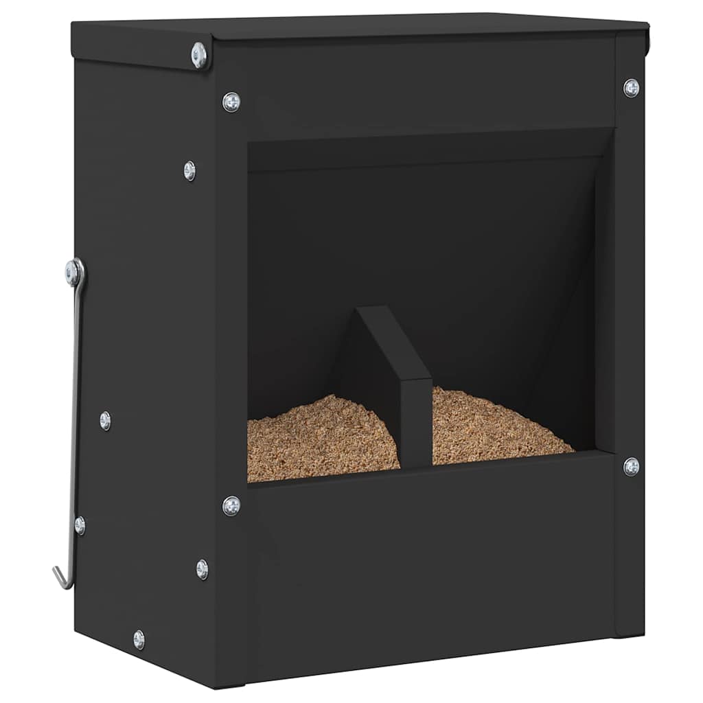 Kaninchenfütterer Schwarz 12,5 x 12,5 x 25 cm