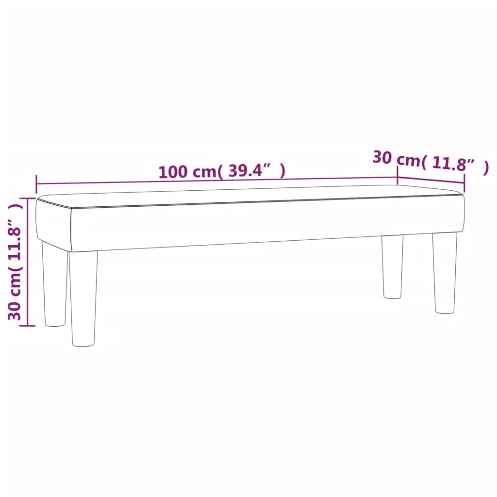 Sitzbank Hellgrau 70x30x30 cm Stoff