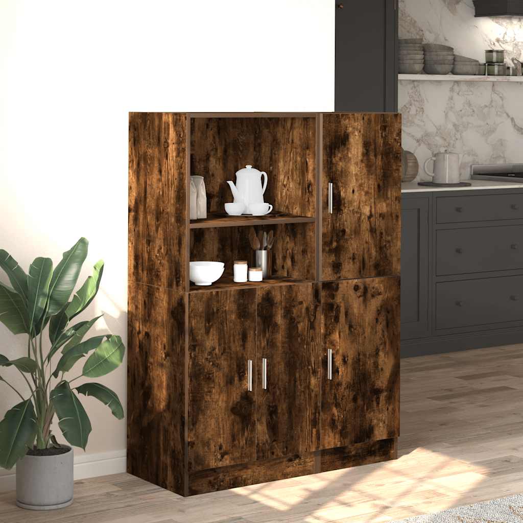 2-tlg. Küchenschrank-Set Weiß Holzwerkstoff