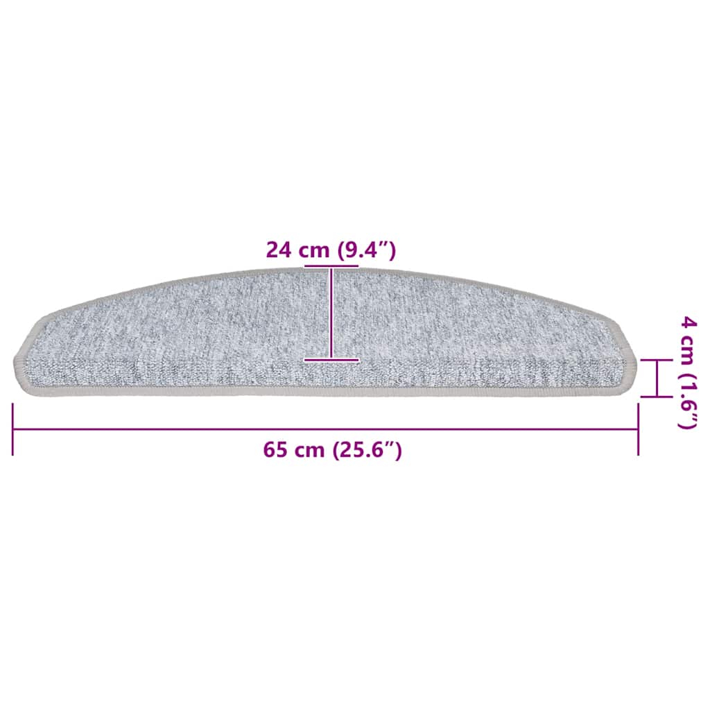Stufenmatten 15 Stk. 56x17x3 cm Anthrazit Halbrund
