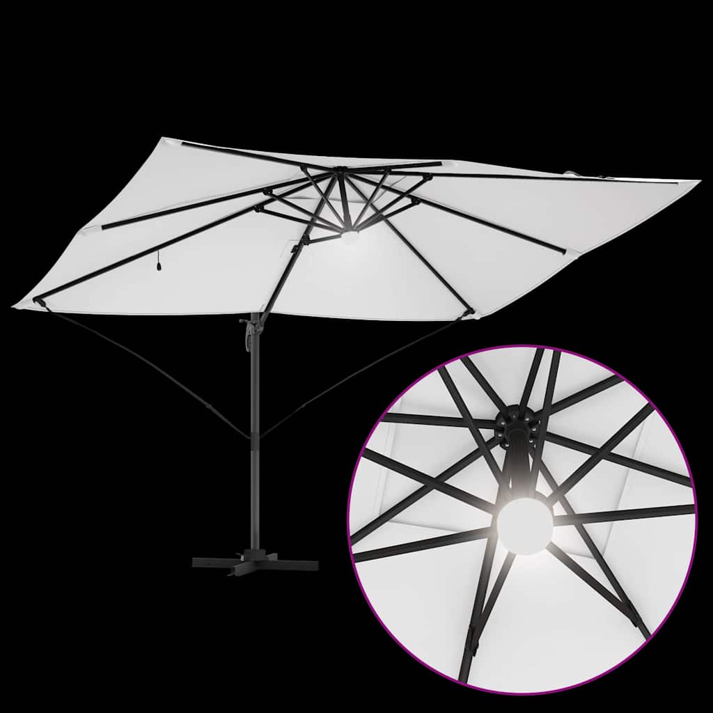 Sonnenschirm Sand 351 x 250 x 253 cm Polyester und Aluminium