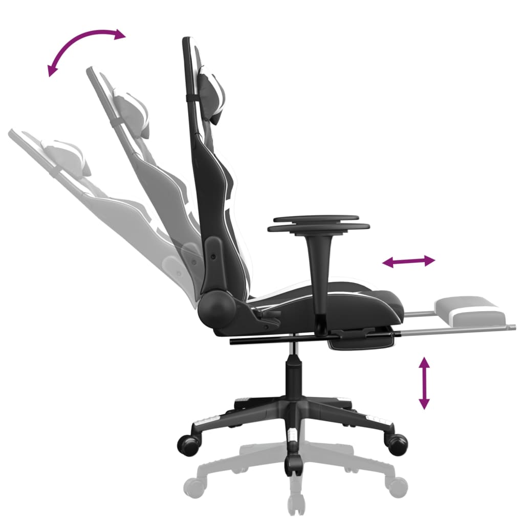 Gaming-Stuhl mit Massagefunktion Schwarz und Grün Kunstleder