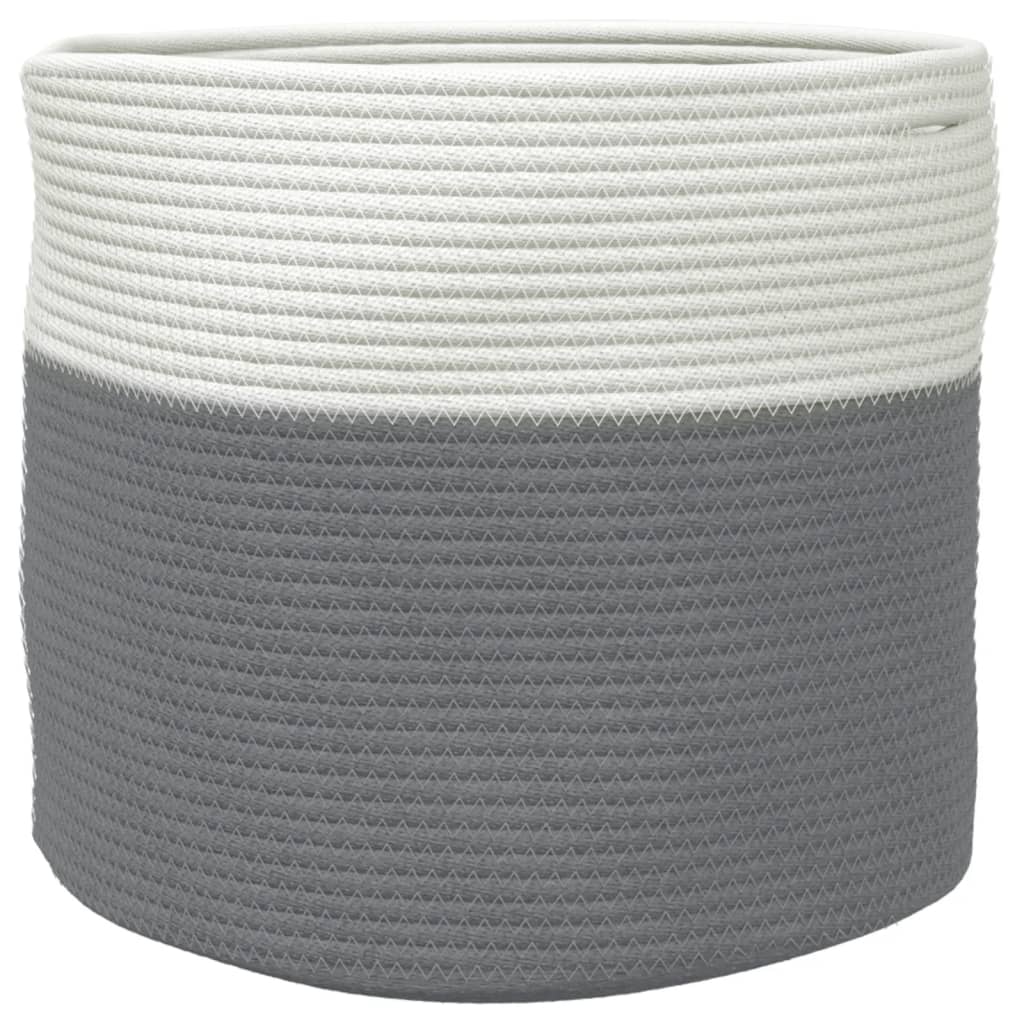 Aufbewahrungskörbe 2 Stk. Grau und Weiß Ø28x28 cm Baumwolle