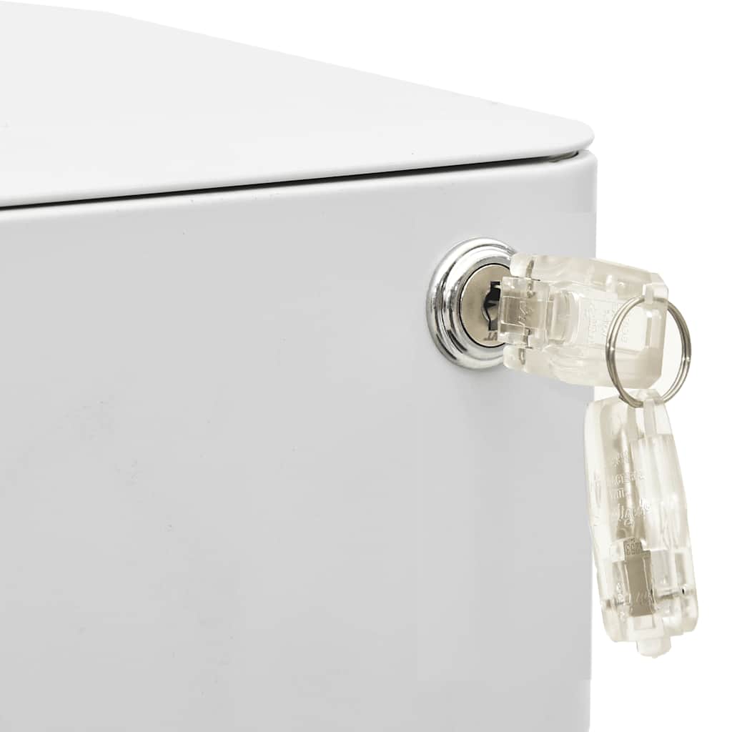 Aktenschrank mit Rollen Weiß 30x45x59 cm Stahl