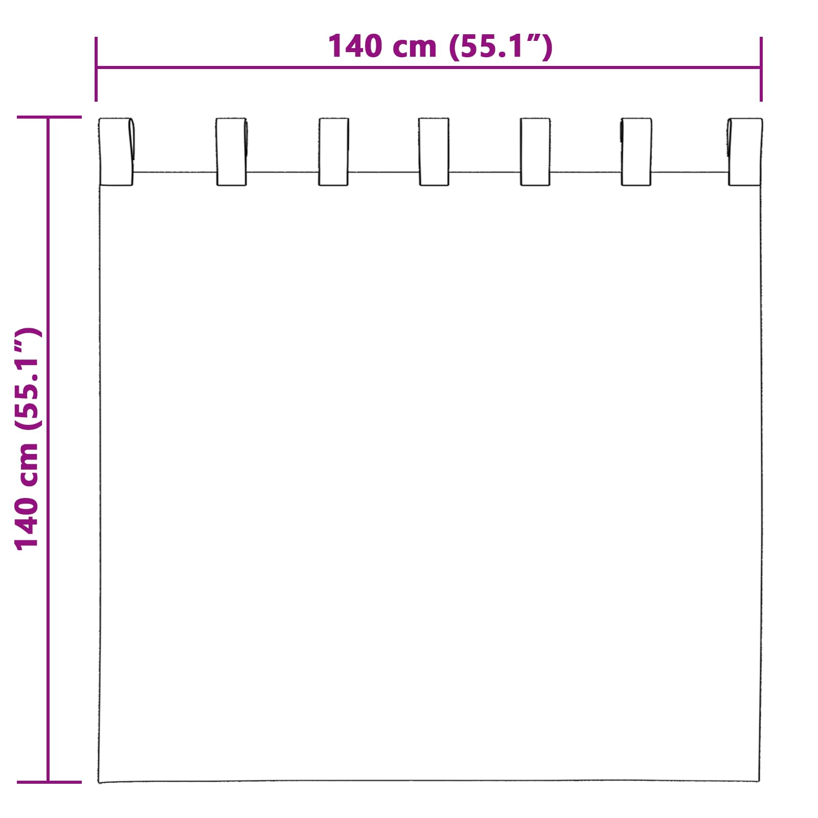 Verdunkelungsvorhänge 2 pcs Schwarz 140 x 140 cm Samt