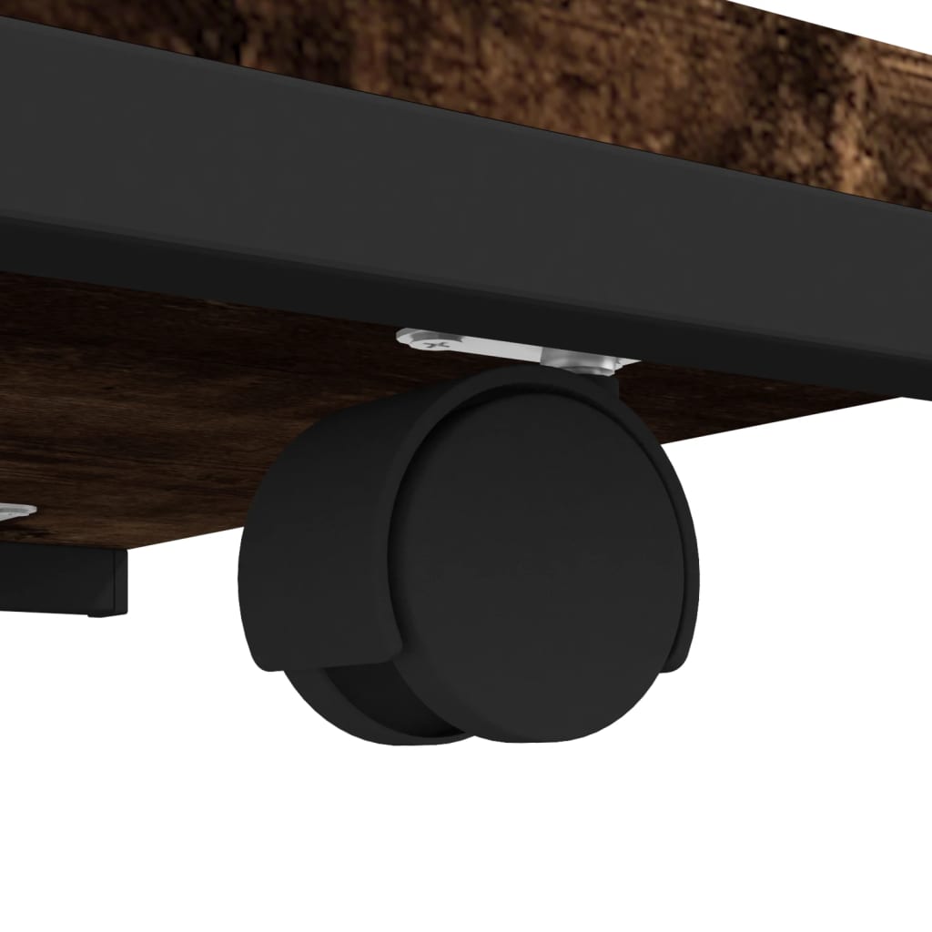 Beistelltisch mit Rollen Schwarz 50x35x55,5 cm Holzwerkstoff