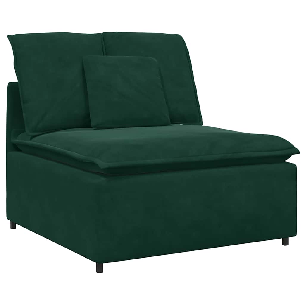 Modulares Sofa Endmodul mit Armlehne Kissen Blau 100 cm