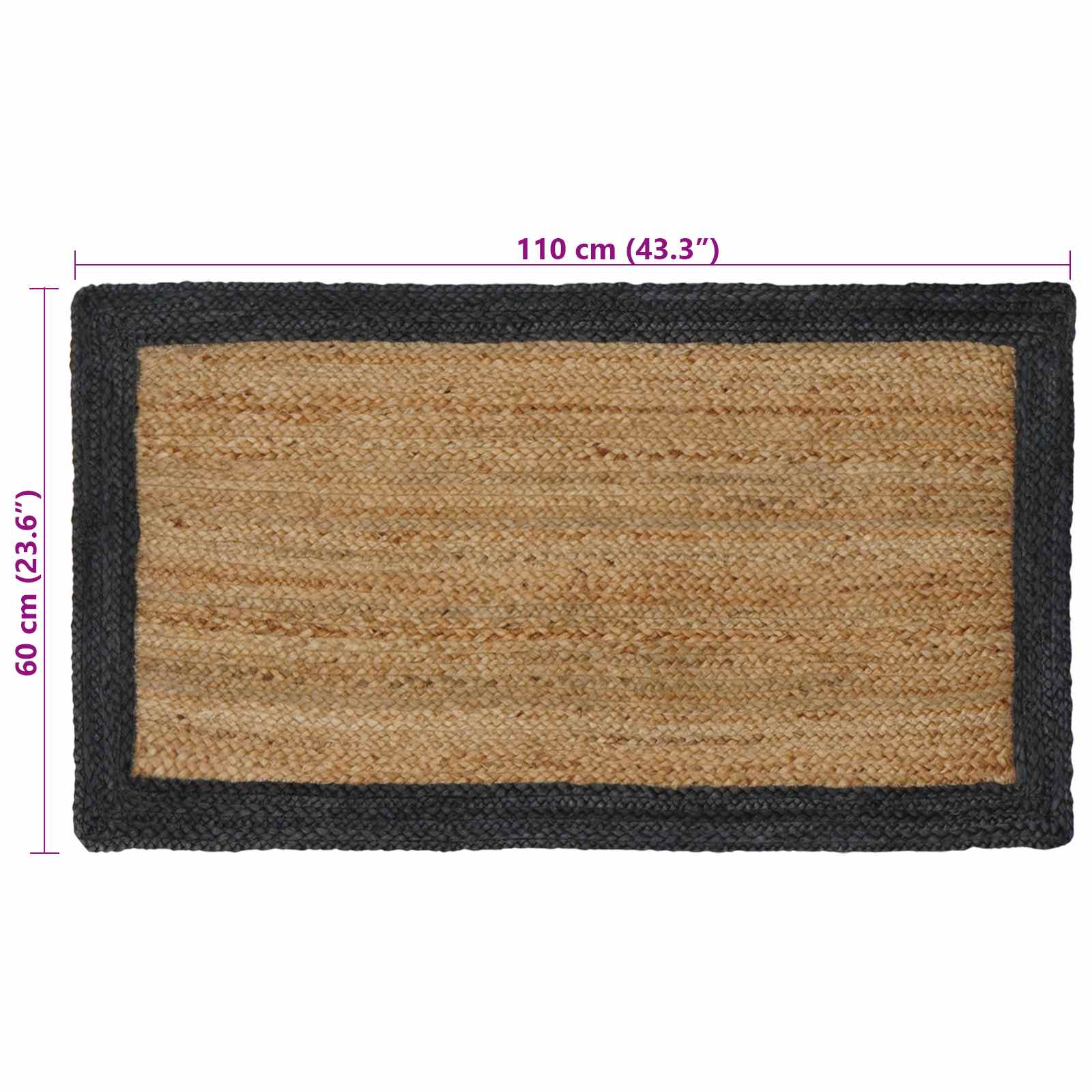 Bereichsteppiche Grau 60 x 110 cm Jute