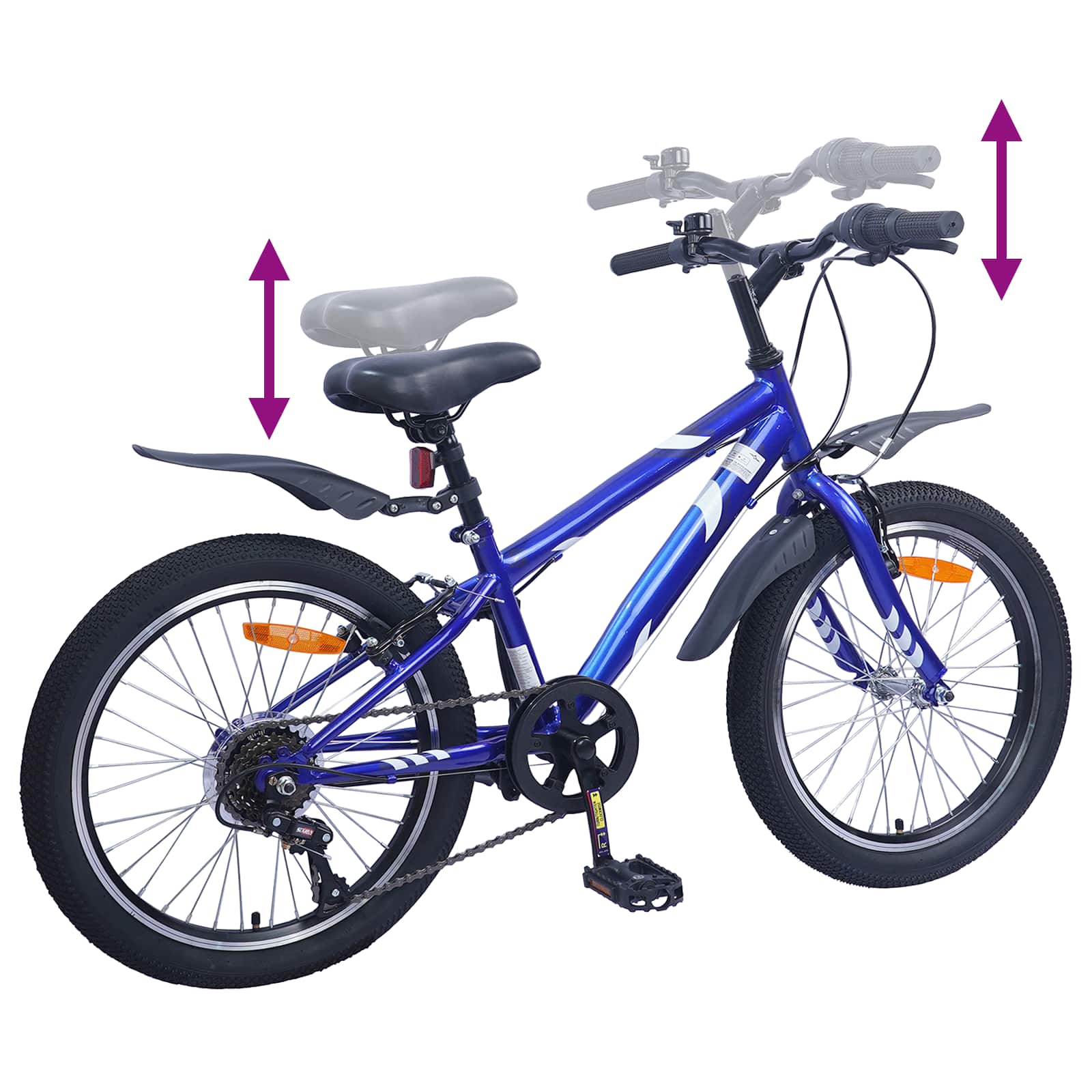 Kinderfahrrad 20 Zoll 6-Speed für 6-11 Jahre alt Schwarz