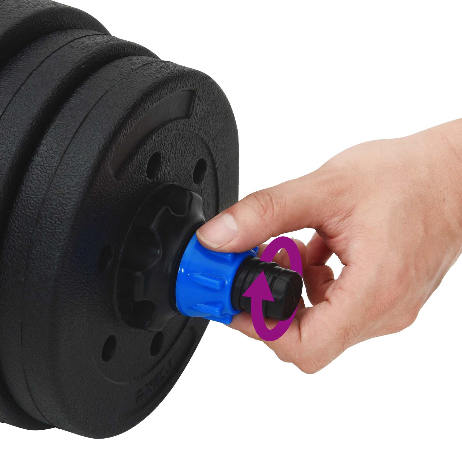2-in-1 Hantelset 30kg Schwarz und Rot Zement und Eisensand