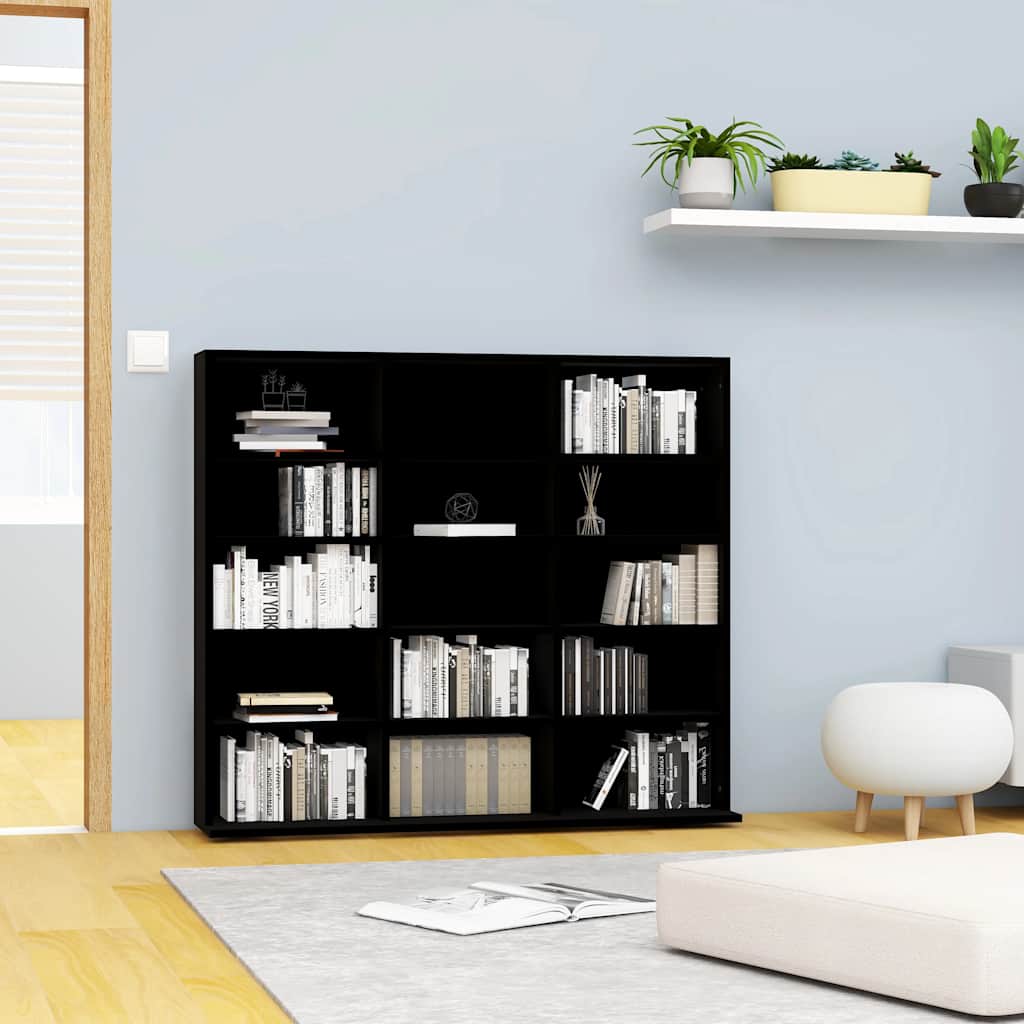 CD Regal Schwarz Eichen-Optik 101 x 23 x 177,5 cm Holzwerkstoff