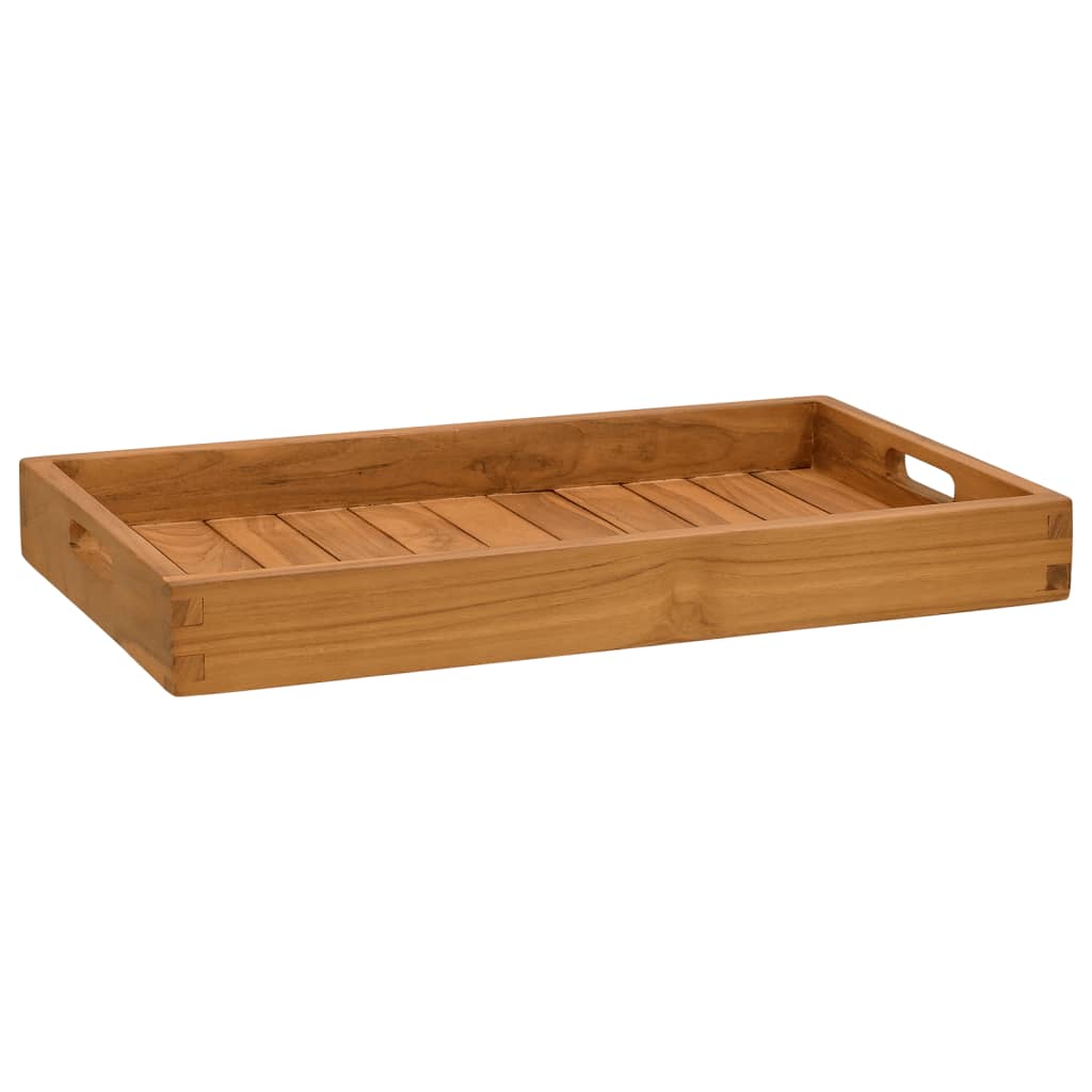 Serviertablett 60x60 cm Massivholz Teak