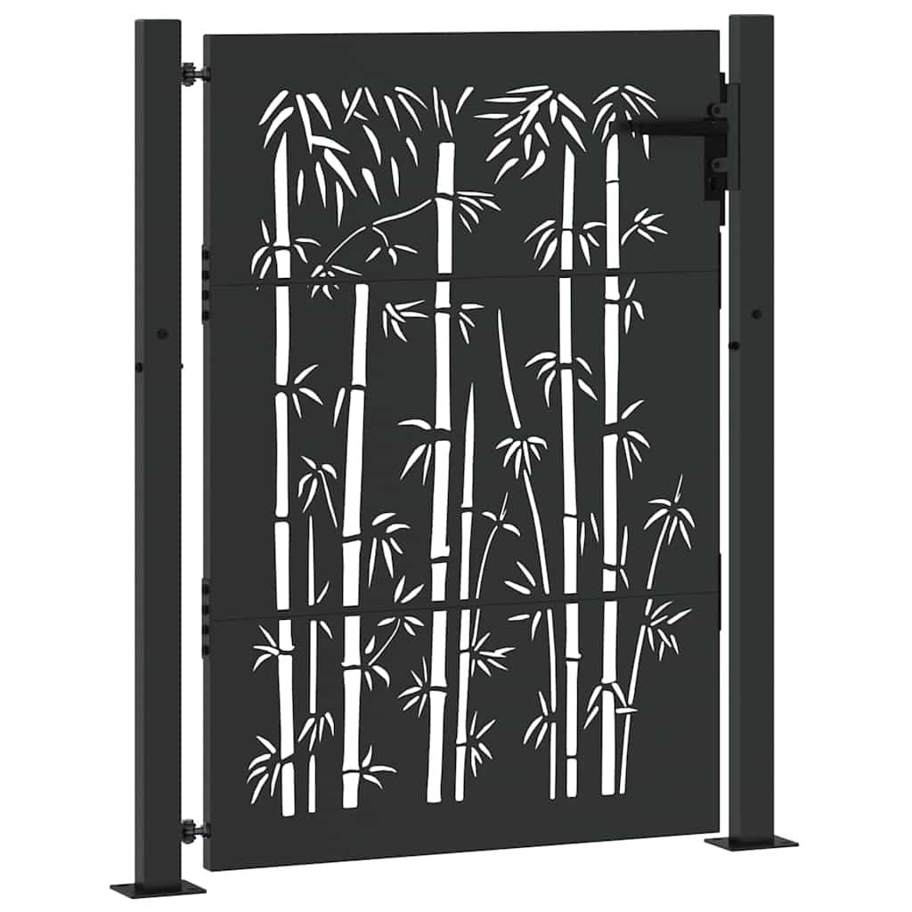 Gartentor 100x75 cm Cortenstahl Bambus-Design