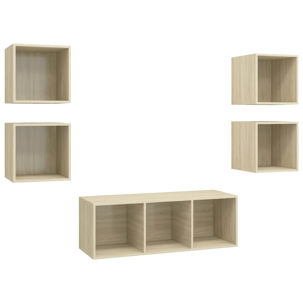 5-tlg. TV-Schrank-Set Weiß Holzwerkstoff