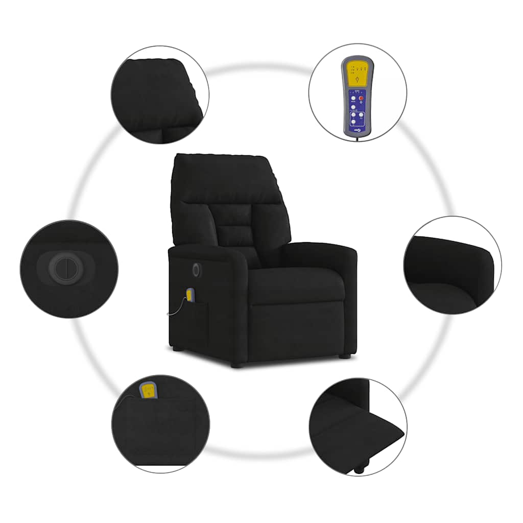 Massagesessel Elektrisch Dunkelgrau Mikrofasergewebe