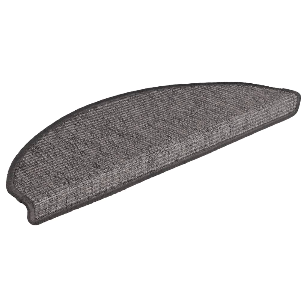Stufenmatten 15 Stk. 56x17x3 cm Beige und Grau Halbrund