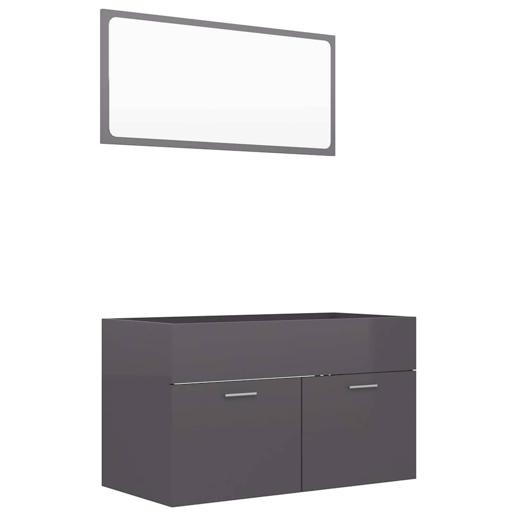 2-tlg. Badmöbel-Set Schwarz Holzwerkstoff