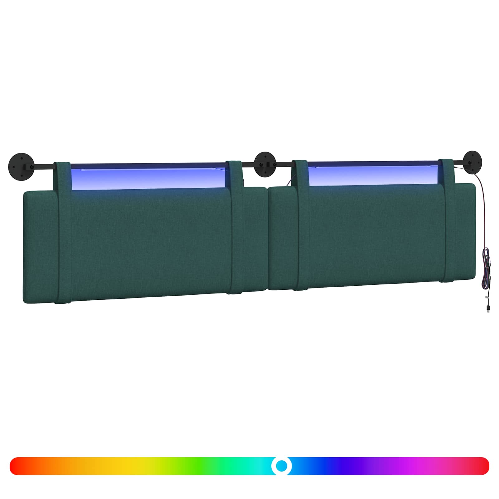 Hängendes Kopfteil Mit LED Licht Wolkengrau Stoff