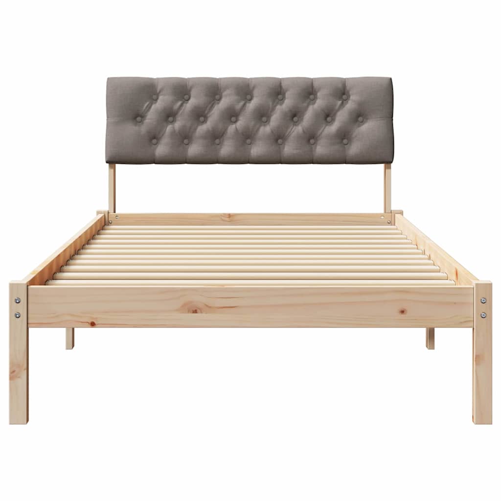 Bettgestell Braun und hellgrau 200 x 200 cm Massivholz Kiefer