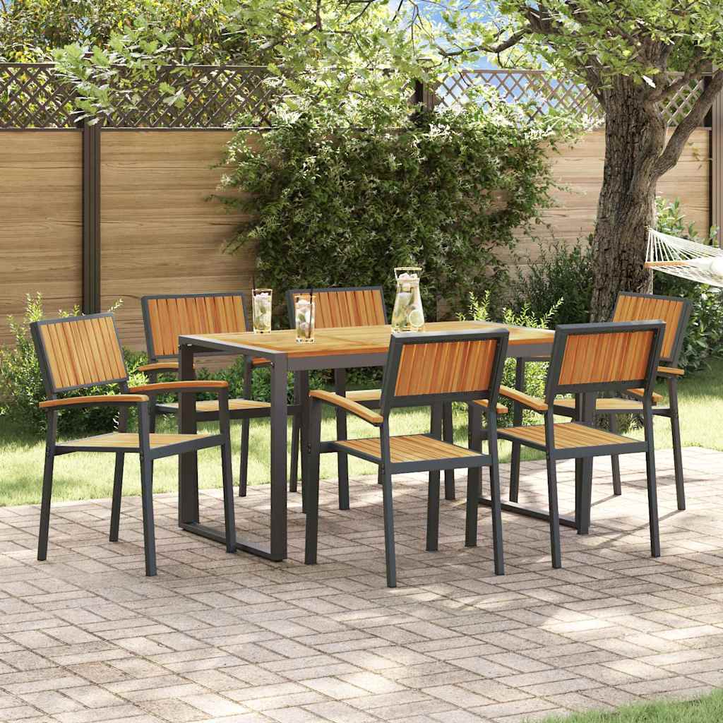 Garten Essgruppe 5 pcs Grau Massivholz Akazie