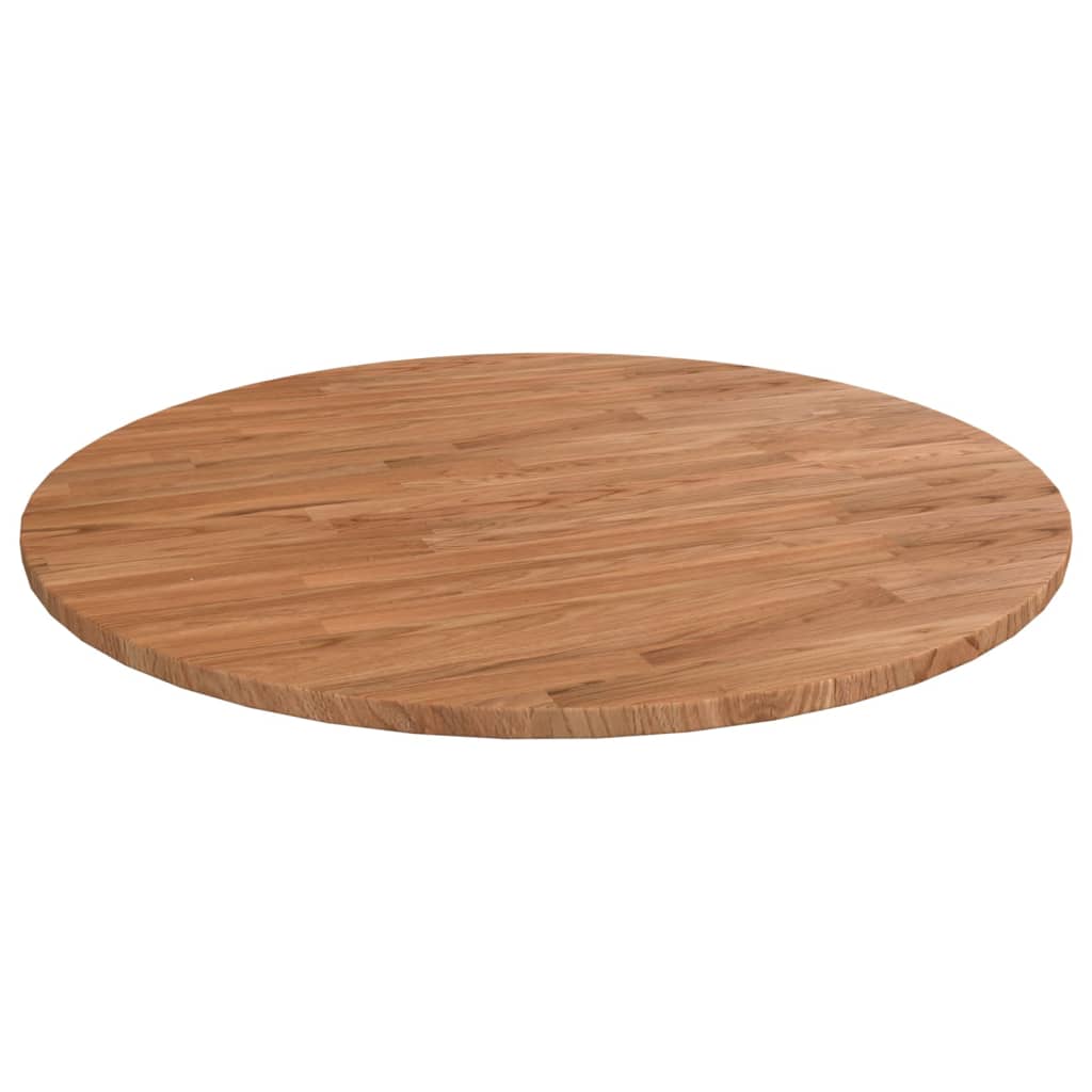 Runde Tischplatte Ø30x1,5 cm Unbehandeltes Massivholz Eiche