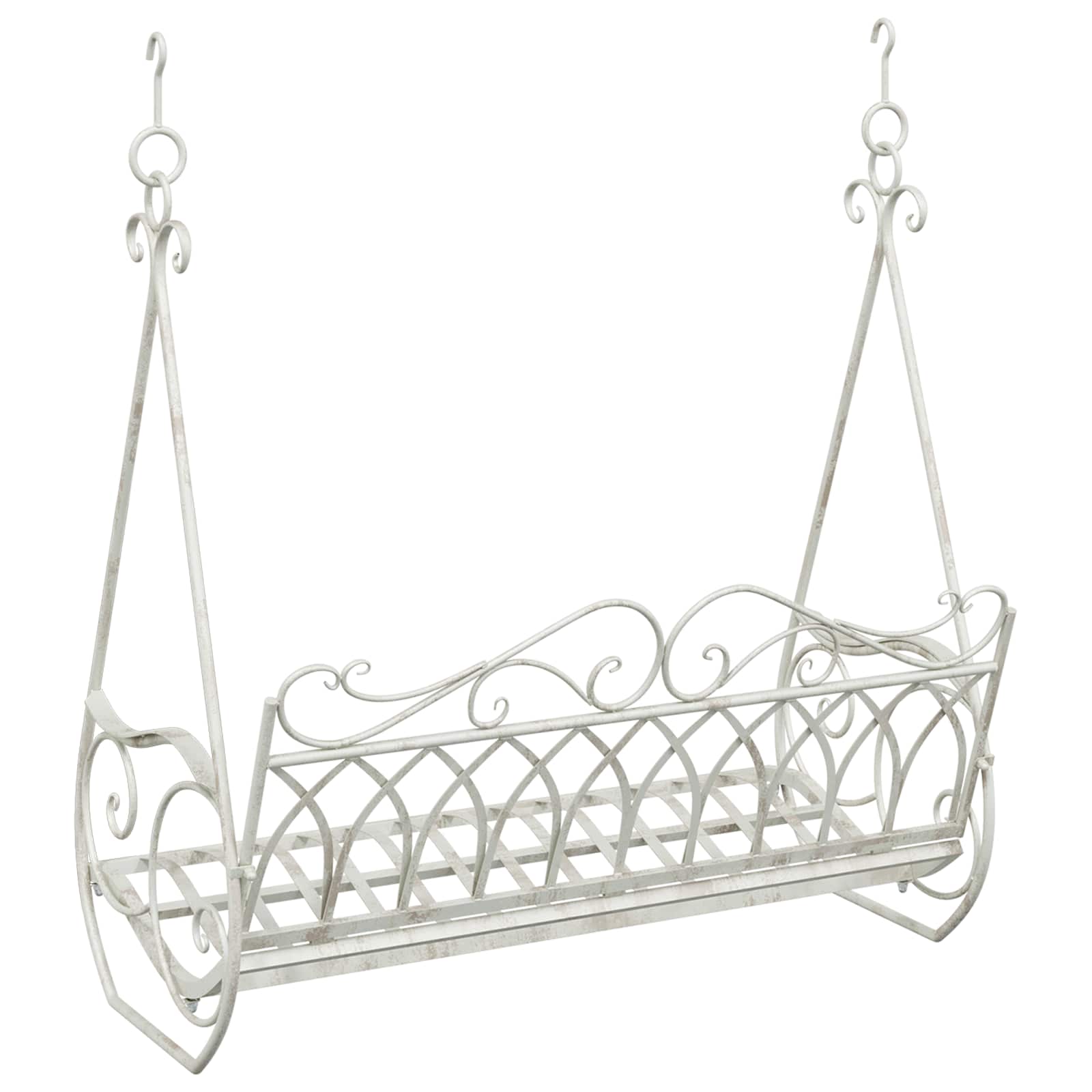 Schaukelbank Stahl 71 x 75 x 59 cm Antik Weiß