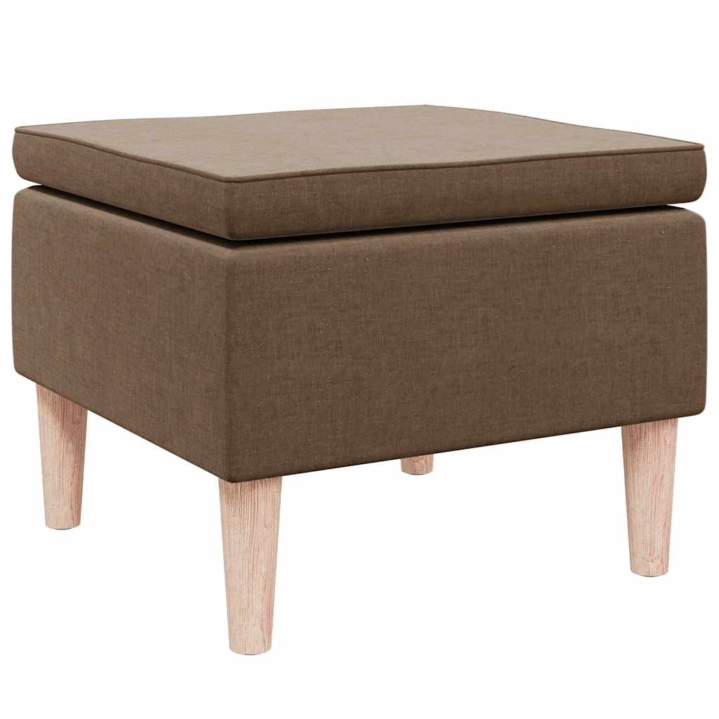 Hocker mit Holzbeinen Schwarz Stoff