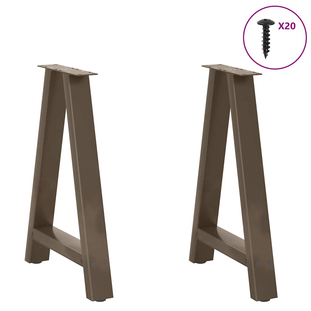Couchtischbeine A-Form 2 Stk. 30x(30-31) cm Stahl