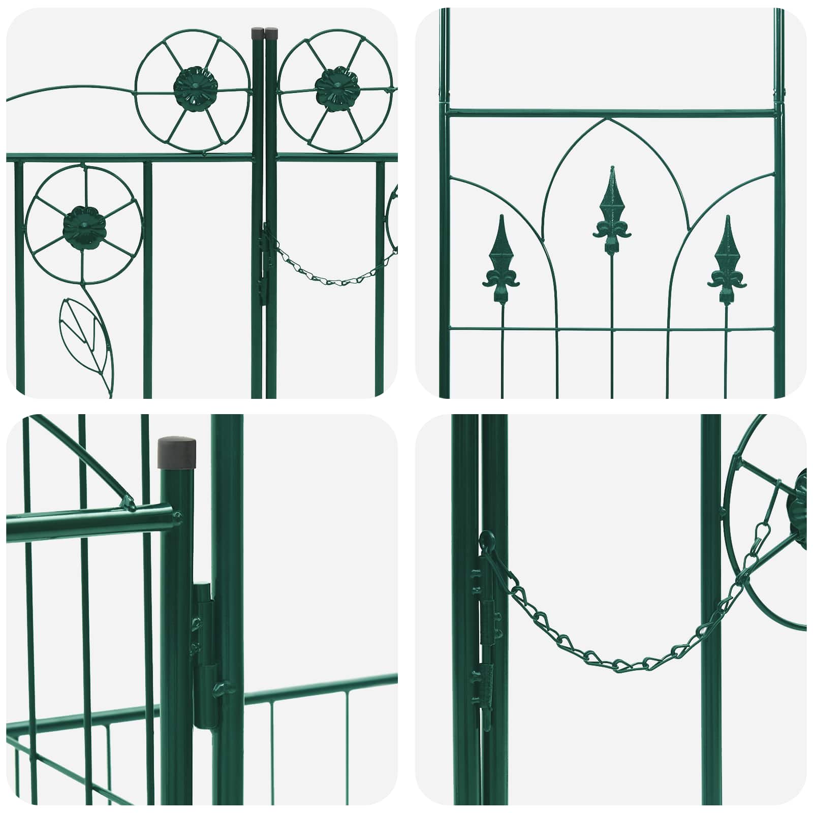 Gartenbogen mit Schloss Schwarz 102 x 50 x 218 cm