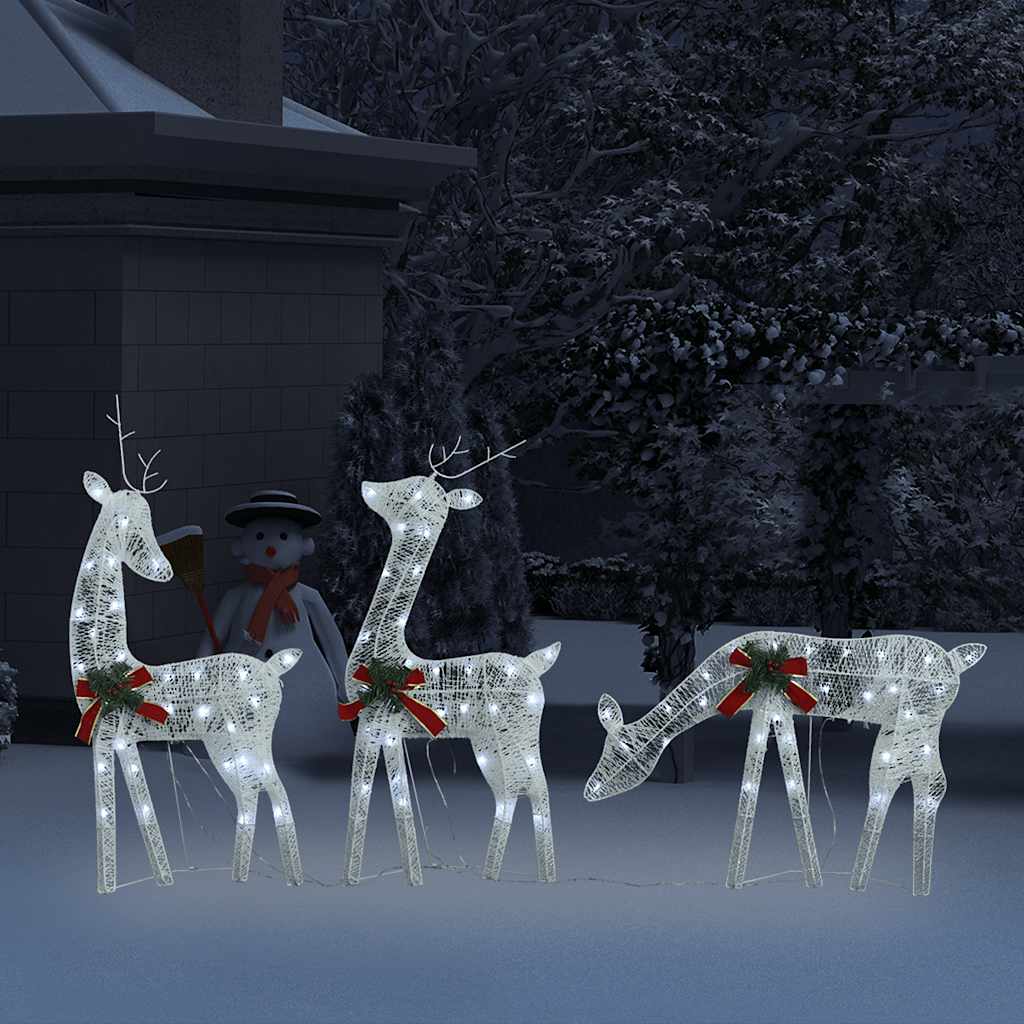 Weihnachtsdeko LED Rentiere 270x7x90 cm Golden Warmweiß
