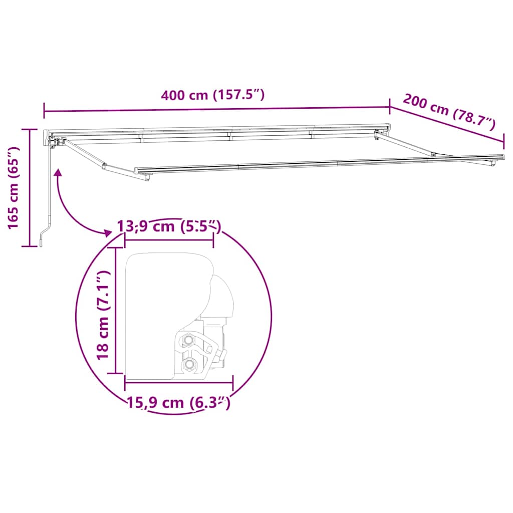 Markisenrahmen Verstellbar Weiß 2,5 x 2 m Stahl
