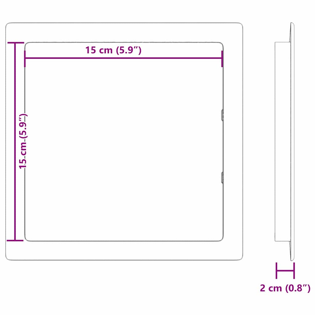 Zugangspanels 2 pcs Weiß 15 x 15 cm ABS Kunststoff