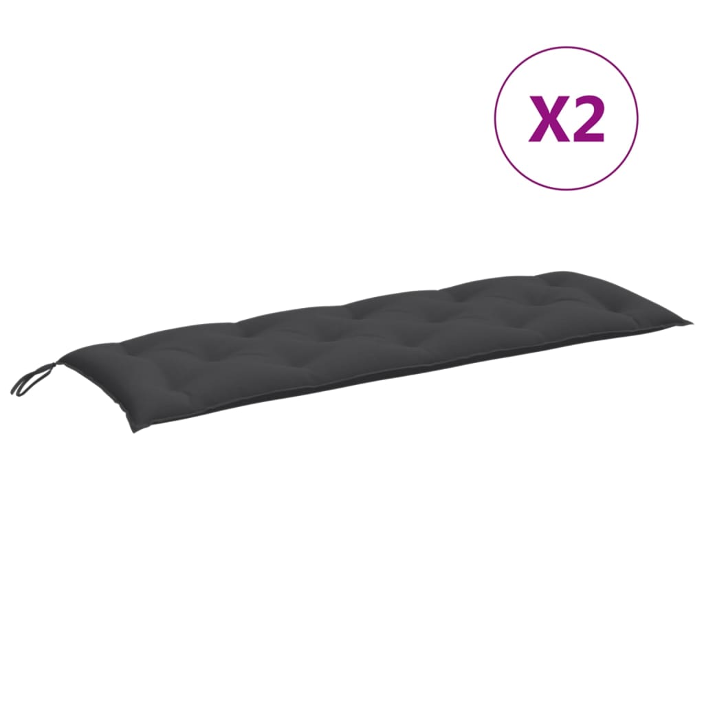 Gartenbank-Auflagen 2 Stk. Melange Anthrazit 100x50x7 cm Stoff
