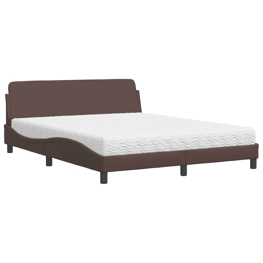 Bett mit Matratze "Dover" Schwarz 80x200 cm Kunstleder