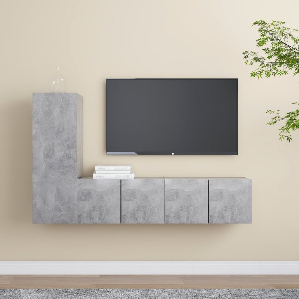 3-tlg. TV-Schrank-Set Weiß Holzwerkstoff