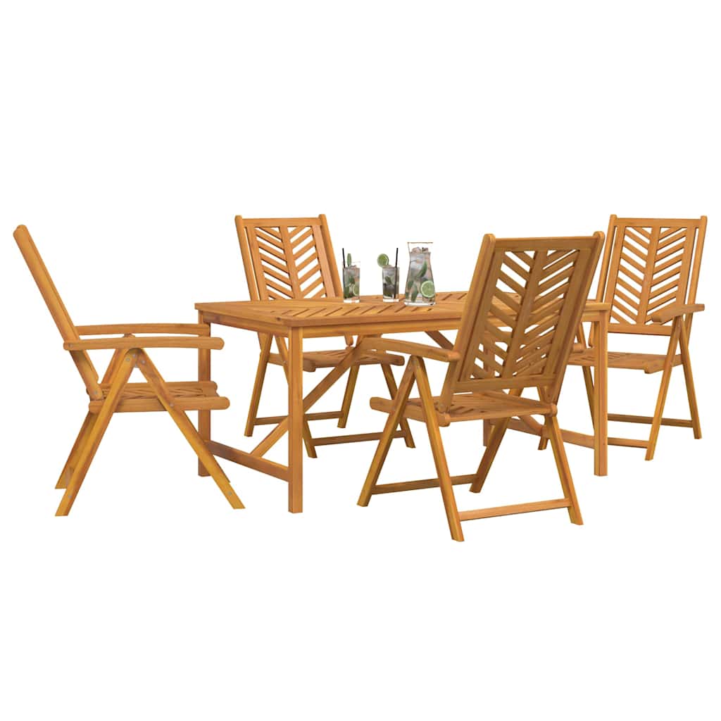 Garten Essgruppe 3 Stk. Braun Massivholz Akazie