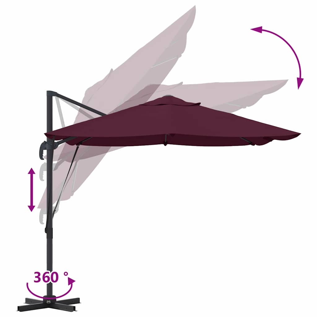 Sonnenschirm Sand 351 x 250 x 260 cm Polyester und Aluminium