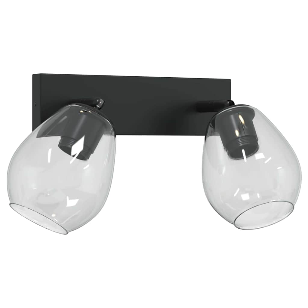 Deckenstrahler Schwarz 13 x 13 x 26 cm Glas und Metall