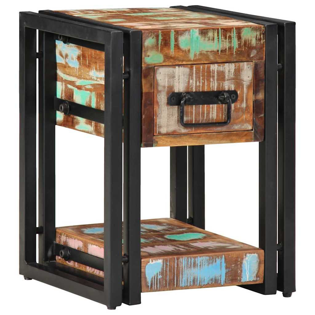 Nachttisch 40 x 35 x 50 cm Massives upgecyceltes Holz