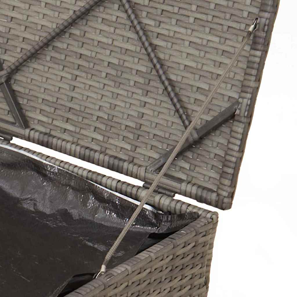 Kissenbox mit Speicher Schwarz 50 x 50 x 50 cm Poly-Rattan