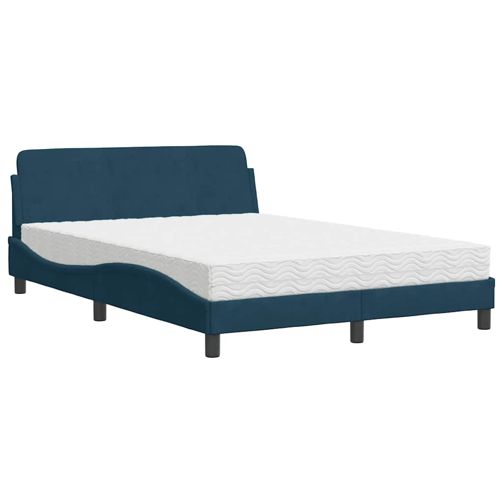 Bett mit Matratze "Dover" Hellgrau 80x200 cm Samt