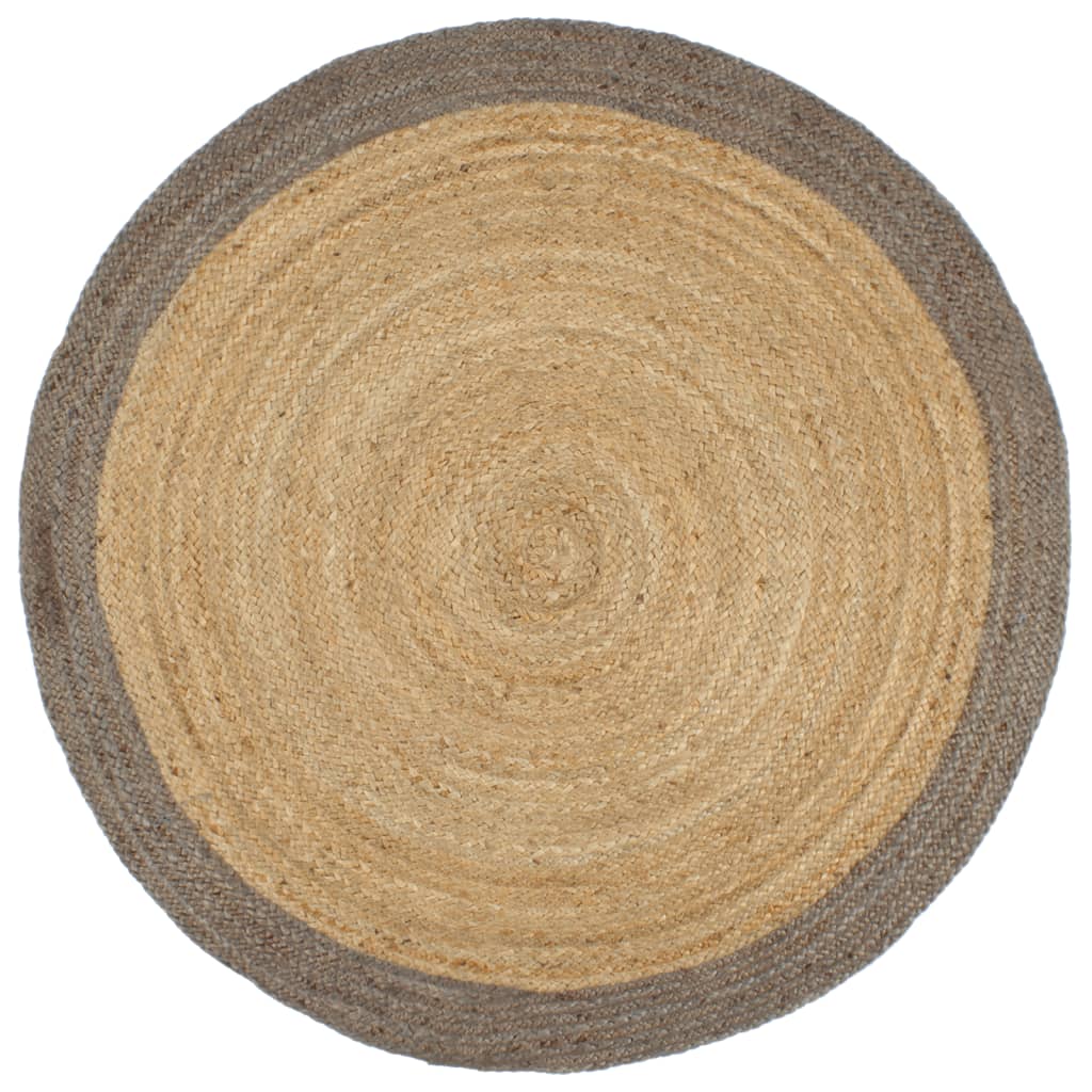 Teppich Handgefertigt Jute mit Braunem Rand 90 cm